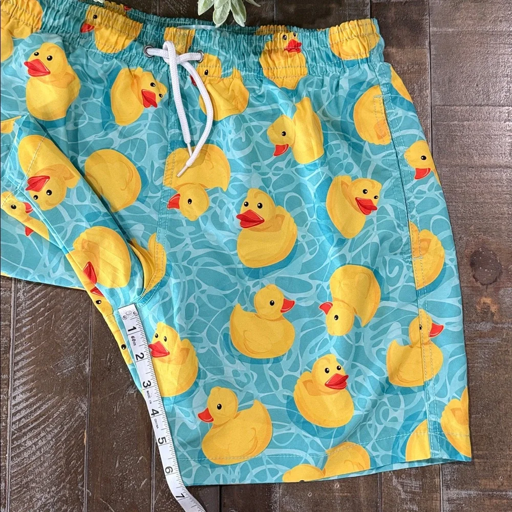 Coastal Swell Men's Blue Rubber Ducky Swim Trunks - Size Medium - Picture 5 of 9